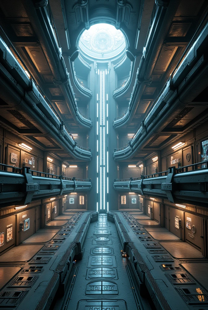Spaceship internally, 2 paths to follow