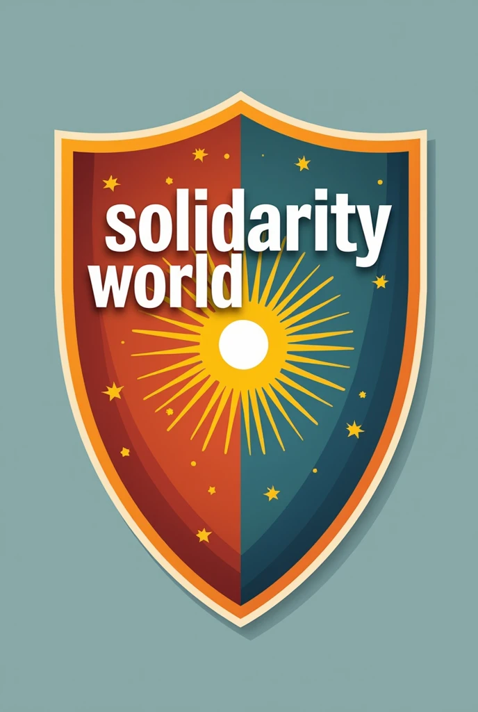 A shield for an institution that works with people with disabilities with the writing "Solidarity World"