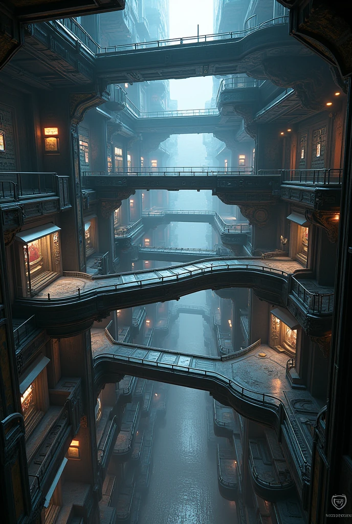 Spaceship internally, 2 paths to follow 