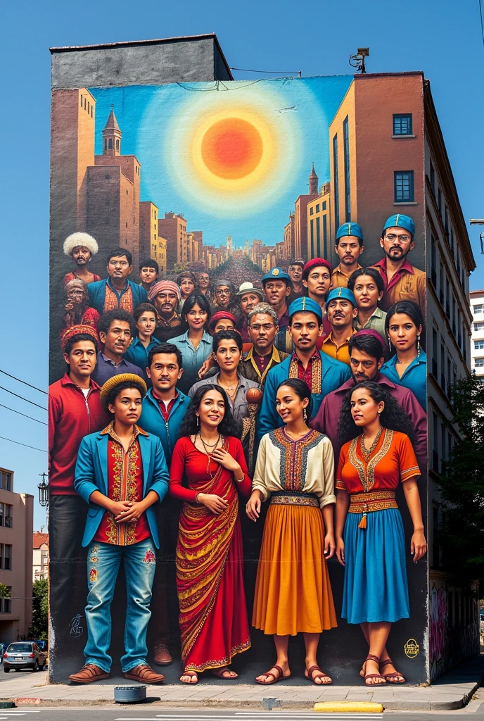 create an urban mural, based on Chilean things