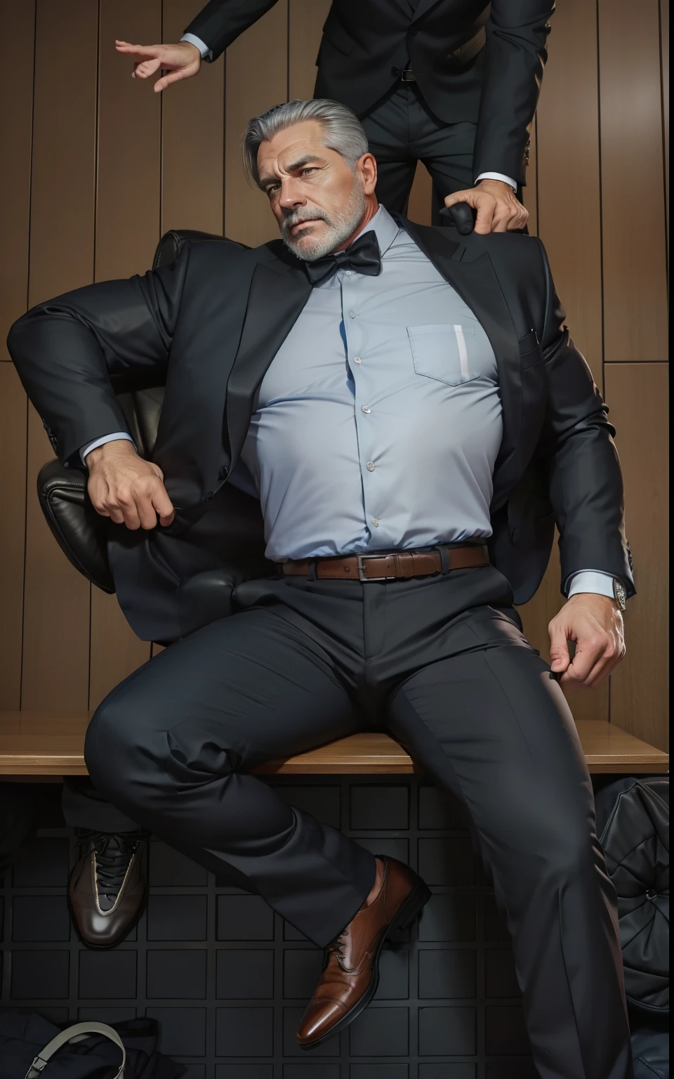 50 years old,dad, Formal trousers men sitting posture,HD,in office,muscle, love ,Gray hair, Caucasian face,male,Strong man,The boss is,Handsome,gender,leather gloves,dad,Direct vision,Father driving his son to school,dad,very gender,dad is sleeping