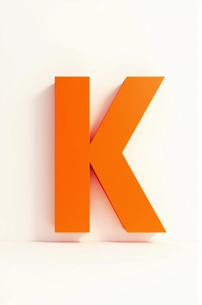 Orange letter K on a white background 