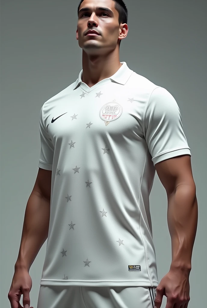 A stars themed national football team jersey using white colours