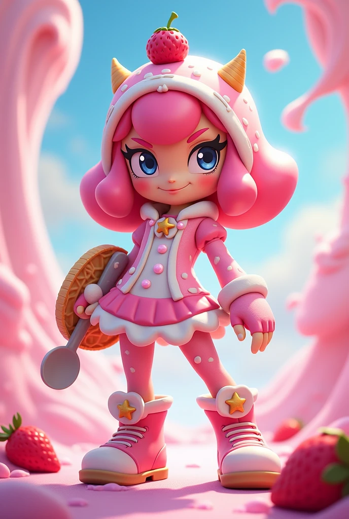 shelly from brawl stars with strawberry ice cream costume