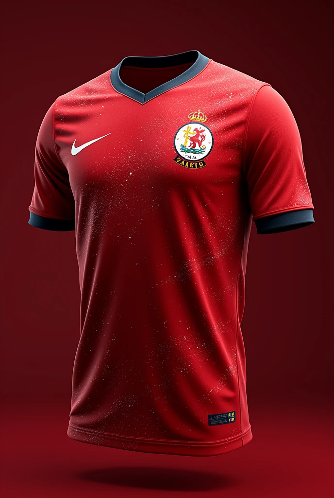 A stars themed national football team jersey using red colours 