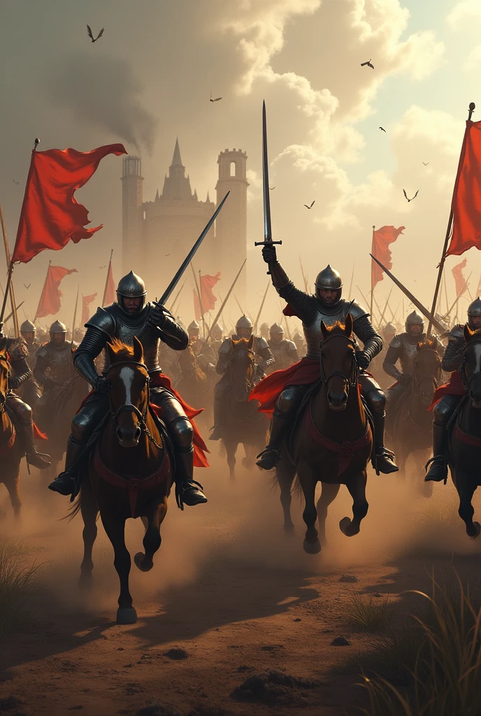 Medieval wars with horses and swords