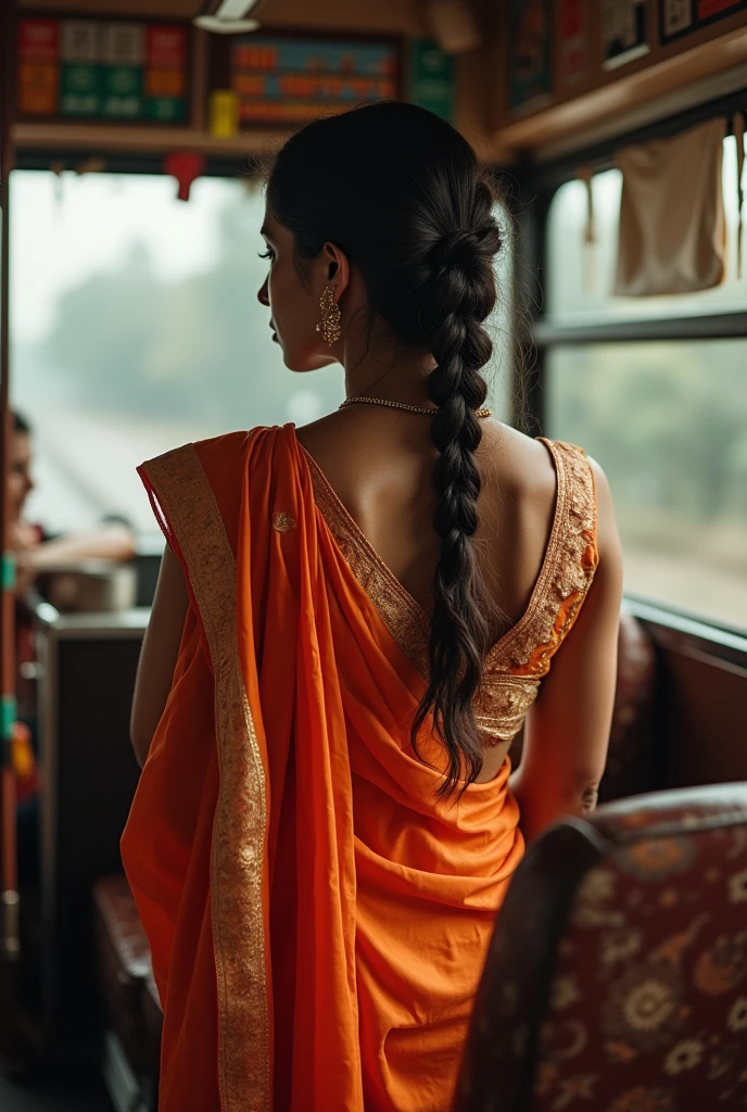 Indian women in saree naked in bus