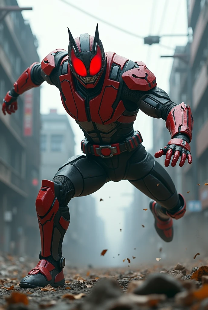 A Kamen Rider do superhero landing 