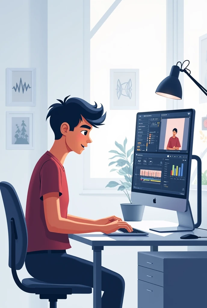 a young video editor in website format