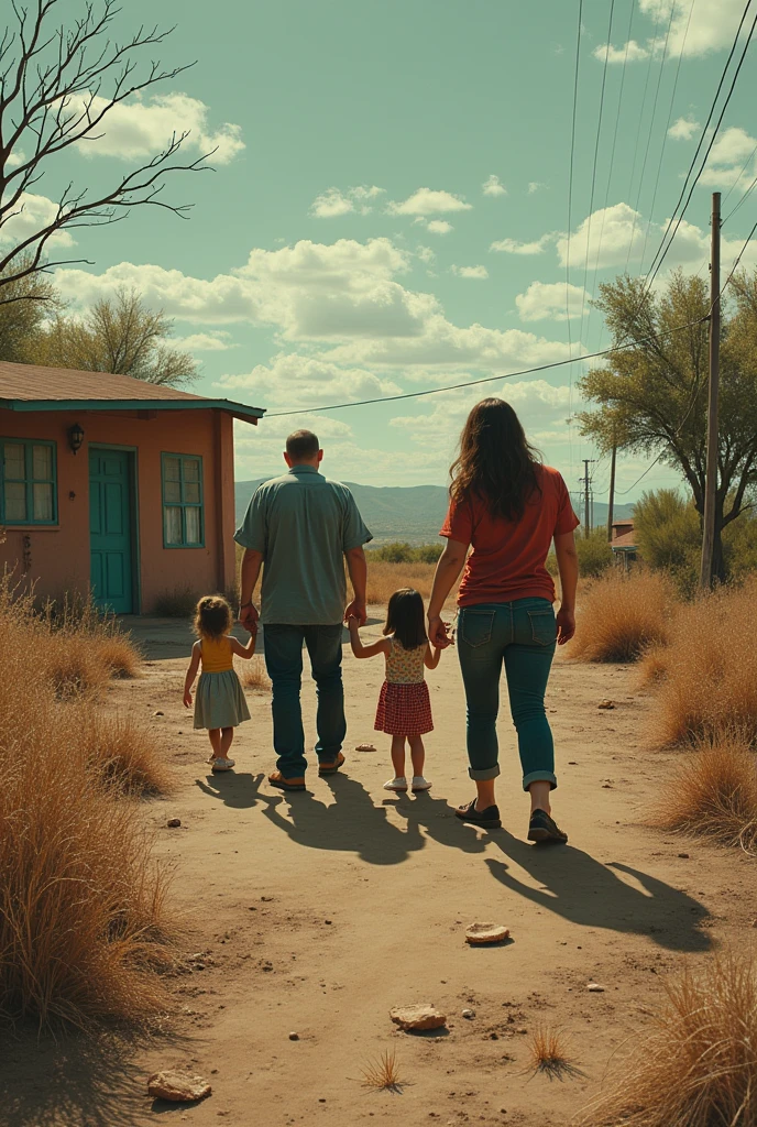 It represents an environment where a dead yard is transmitted by the disconnection of a family from a father, A mom, a son and a daughter. Let it be seen that someone lives there and that people can be seen, It also proves to be a hot place and that affects family communication..