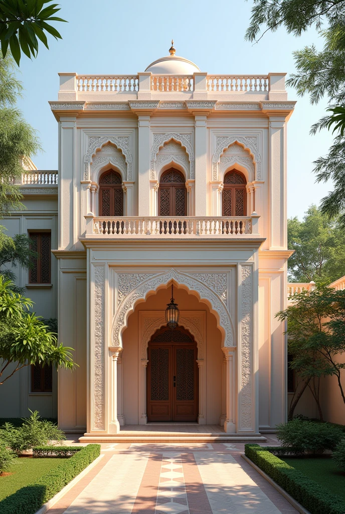 Draw an Indo-Islamic common house
In shades of pastel colours
With a little bit originality mix it with bengali architecture