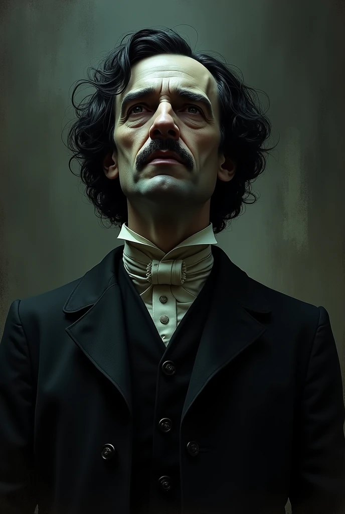 CREATE A DARK IMAGE OF EDGAR ALAN POE