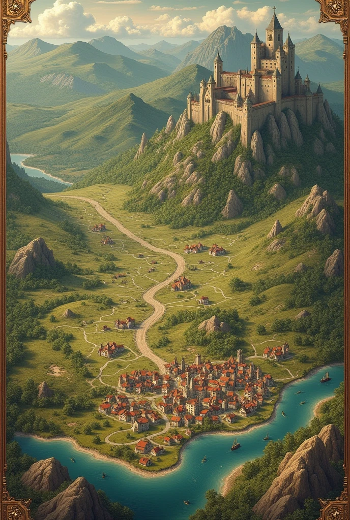 Medieval map with a minimum of fantasy 