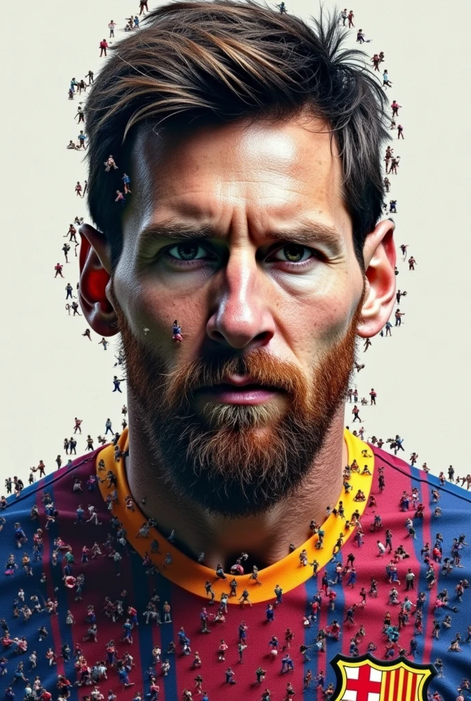 Make a messi's picture by using small picture of messi