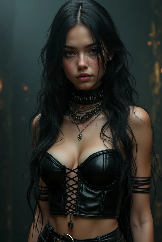 Ultra realistic, super realistic , lifelike, black metal princess , girl, rockstar, perfect hourglass body, perfect breast, full body shot, freckles, braces