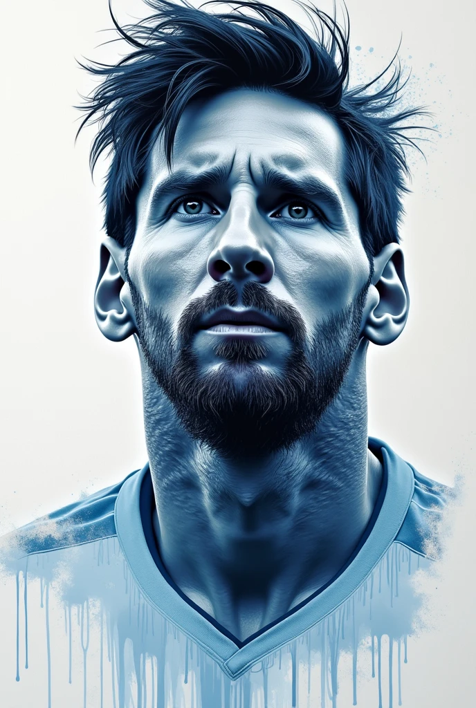 Make a messi's picture by using water