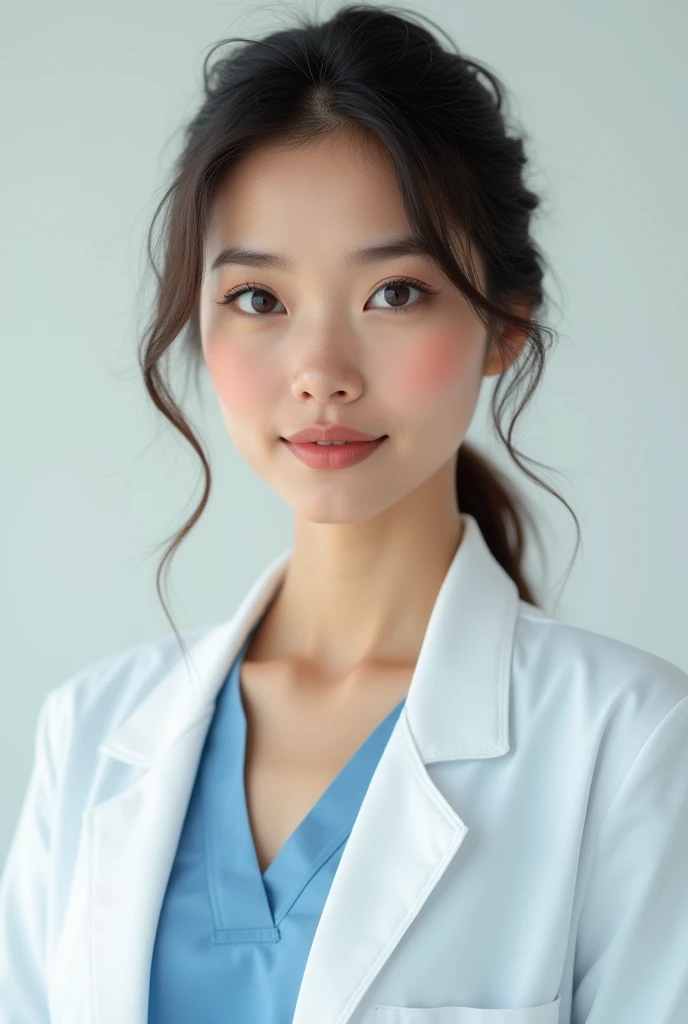 Two-dimensional beautiful woman in medical clothing