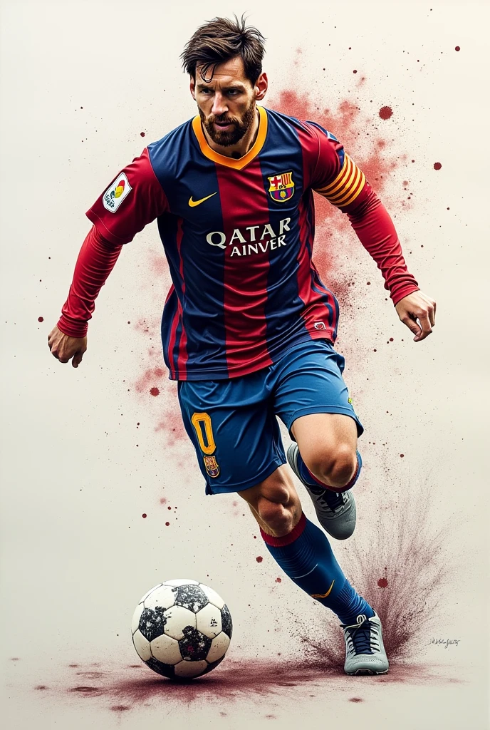 Make a messi's picture by using alcohol
