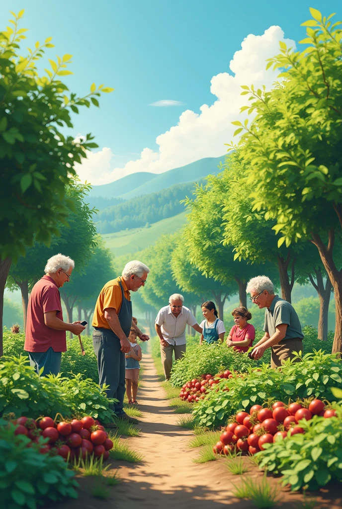 The proposal of "Intergenerational Community Gardens" seeks to unite older adults with people of all ages in community green spaces to grow food and share agricultural knowledge. Older adults would lead practical workshops on cultivation techniques, while the younger ones would learn sustainable methods, thus promoting food self-sufficiency and local trade. This project would also include the use of modern agricultural technologies for efficient management of the orchards., as well as knowledge and resource exchange programs. besides, offers therapeutic benefits, Improves the mental and physical health of the elderly, and promotes social cohesion. Participants would receive incentives for their work, and the model could be replicated in different communities, creating a network of interconnected gardens that strengthens food resilience and a sense of belonging. 