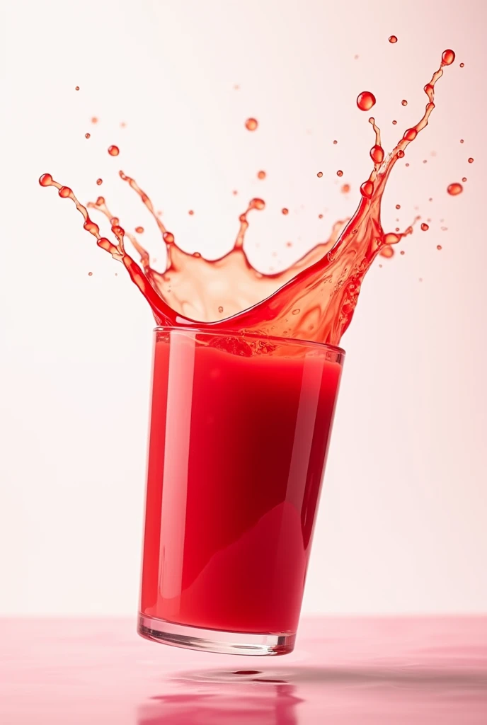 Strawberry juice splash in the air without glass