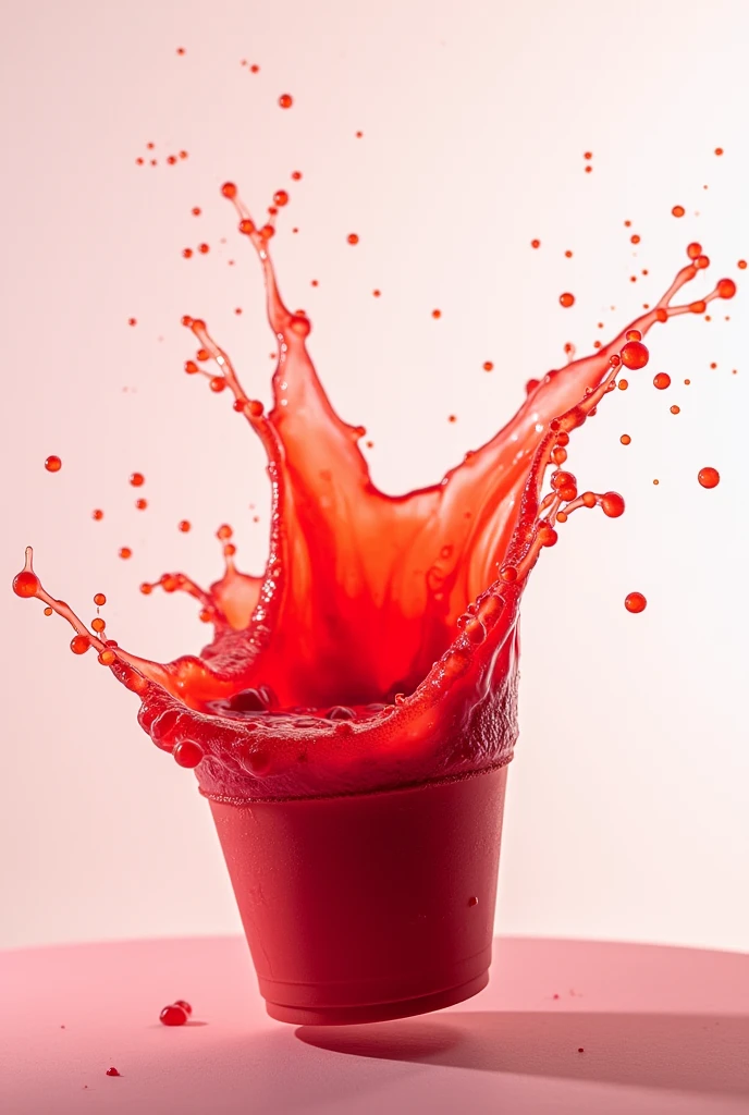 Strawberry juice splash in the air no cup or glass