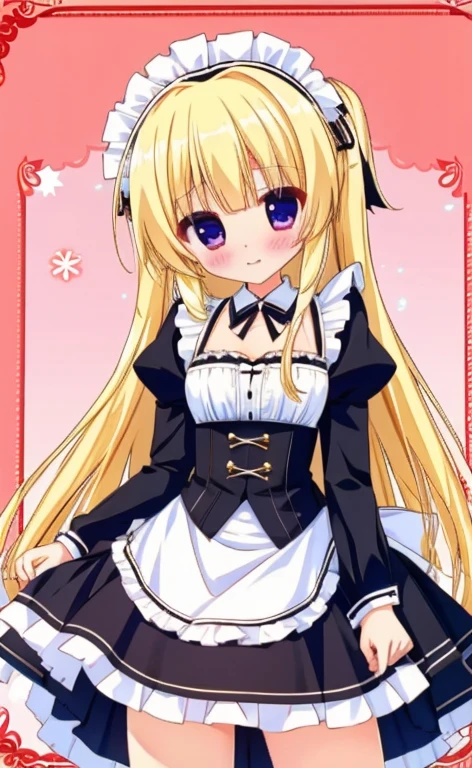 Beautiful long blonde　Embarrassing　Girl in black maid outfit　Long sleeve　Long skirt　Cowgirl　One person　One person女の子　penis