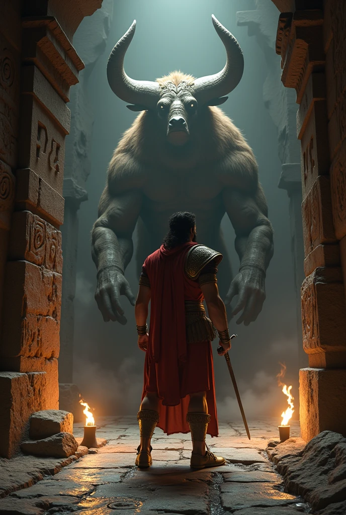 teseu, an athenian hero, decided to face the Minotaur.
