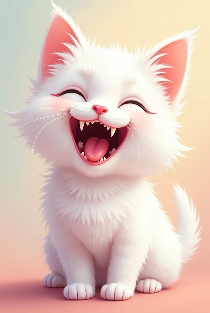 Cute cat white teeth