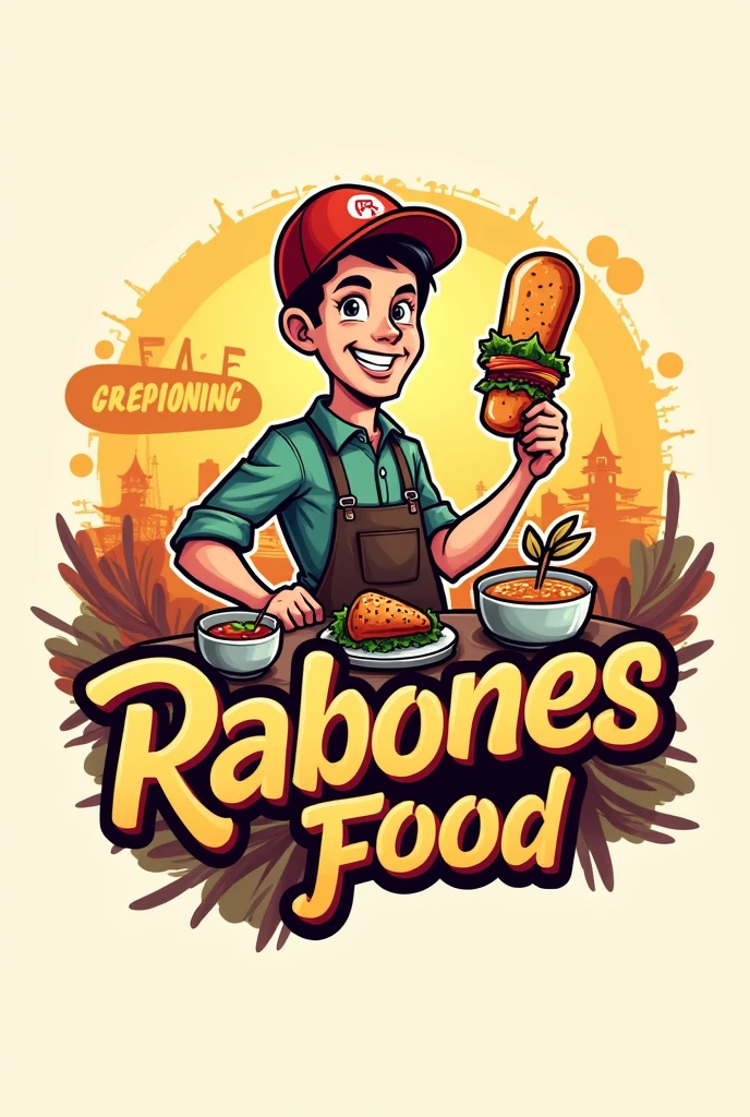 Logo de food track, called rabones food