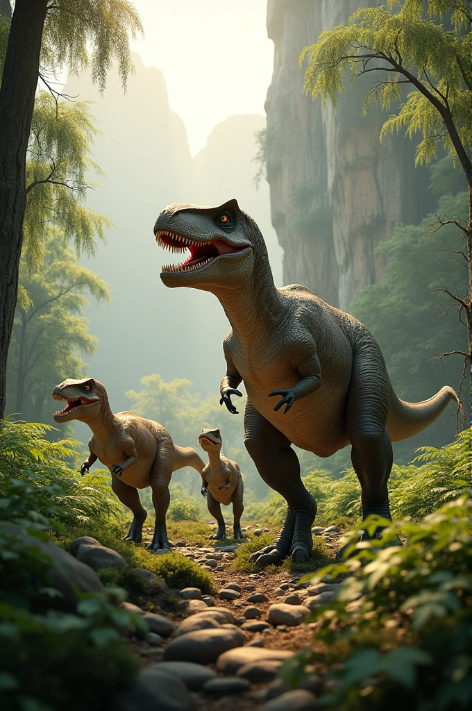 The Dinosaur Family visiting Jurassic Park