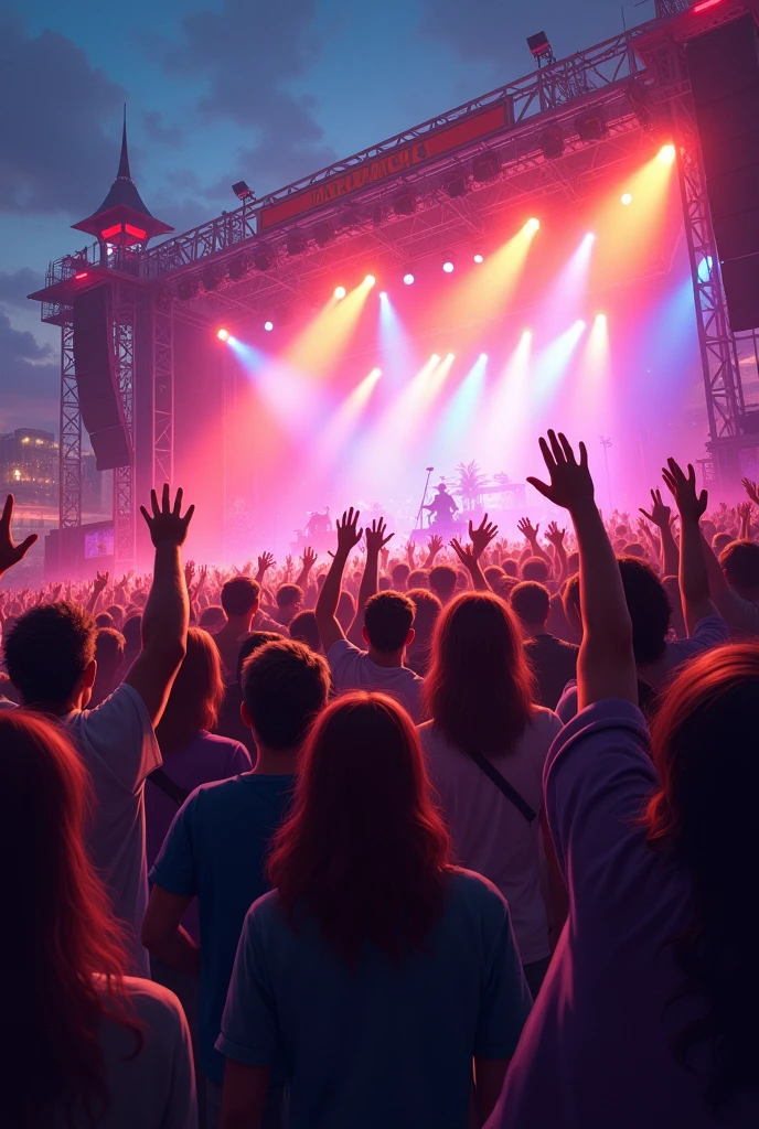 A picture of people enjoying concert 

