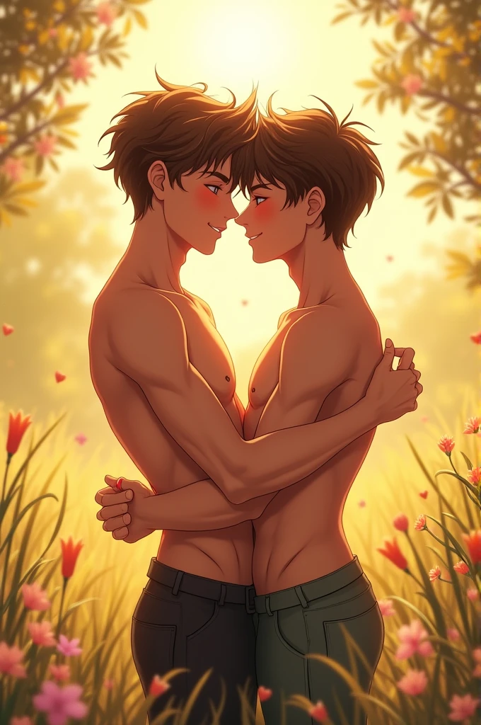 Two boys kissing without clothes Happy gays