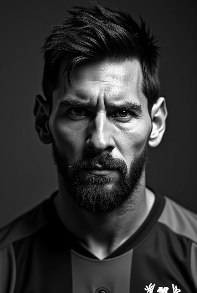 Make a messi's black and white picture