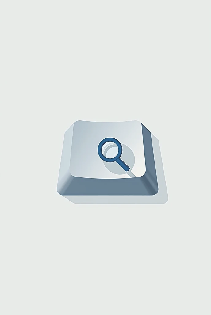 Flat key icon with a magnifying glass