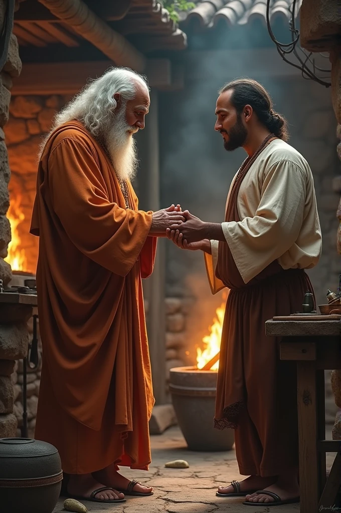 In English, the Mahatma and his mirror were preparing to leave, after that Mahatma comes to the blacksmith and says that I can give you three boons, tell me what do you want. Hearing this, the blacksmith becomes very happy and says that I will ask for such things which I need very much. He started thinking a lot and then says that I need to live till the age of 100 years.