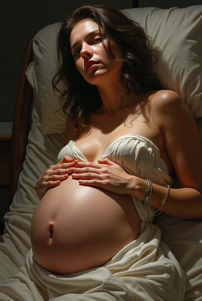 Draw a picture that conveys the feeling of actual childbirth.