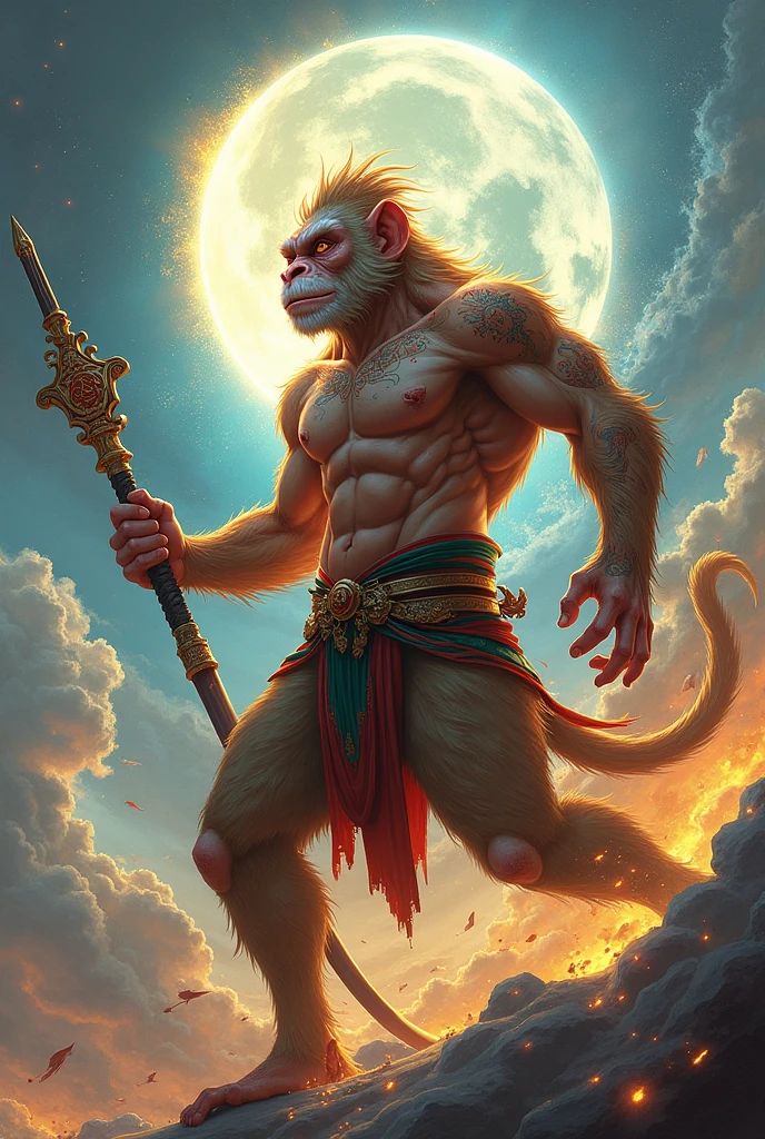 Draw me a cool wukong character