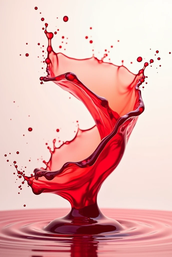 splash liquid with red color in the air