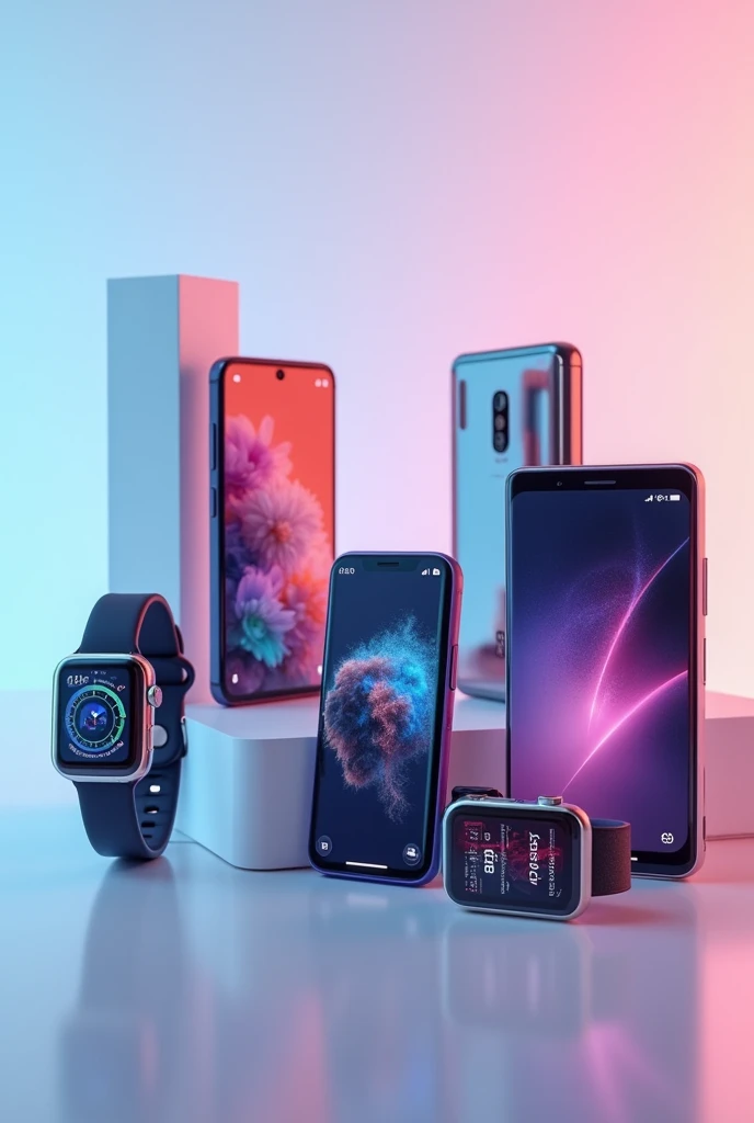 Image of smart phones, smart watches