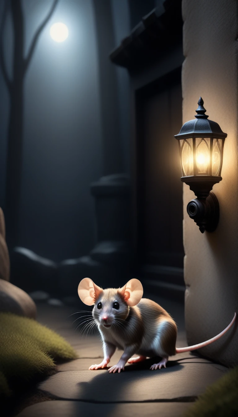 ((photo:1.2)), A mouse outside dramatic lighting, dynamic pose, dynamic camera,masterpiece, best quality, dark shadows, ((dark fantasy)), detailed, realistic, 8k uhd, high quality, detailed, realistic, 8k uhd, high quality