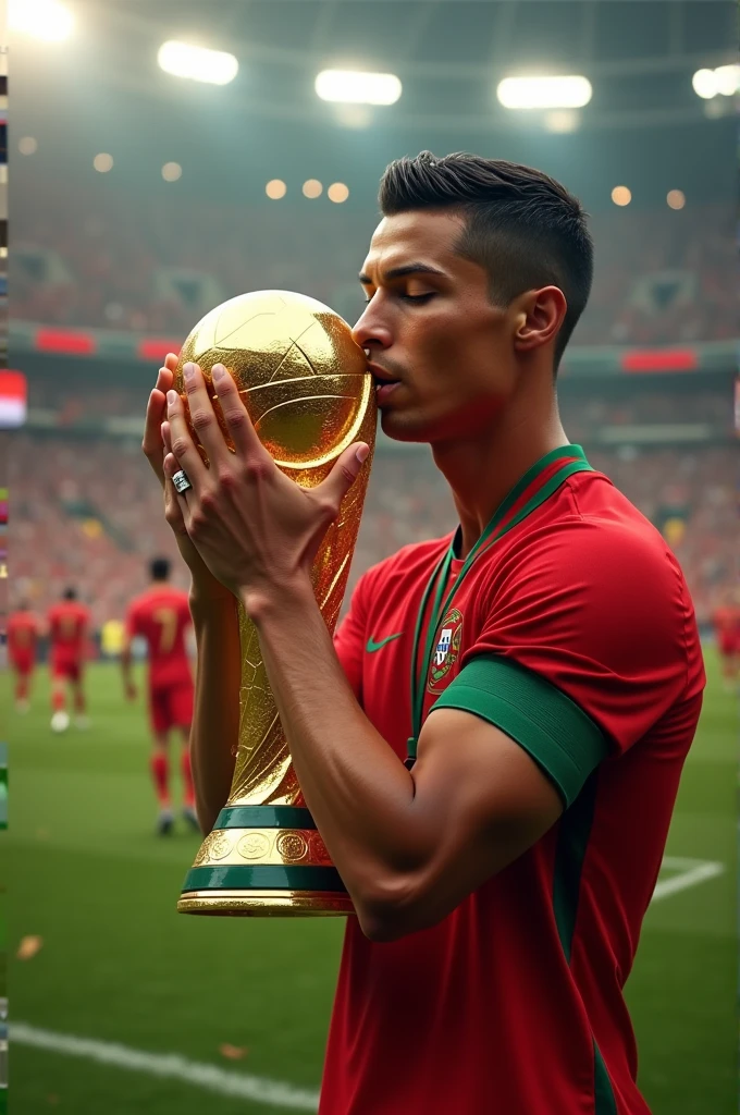 Cristiano kissing the world cup