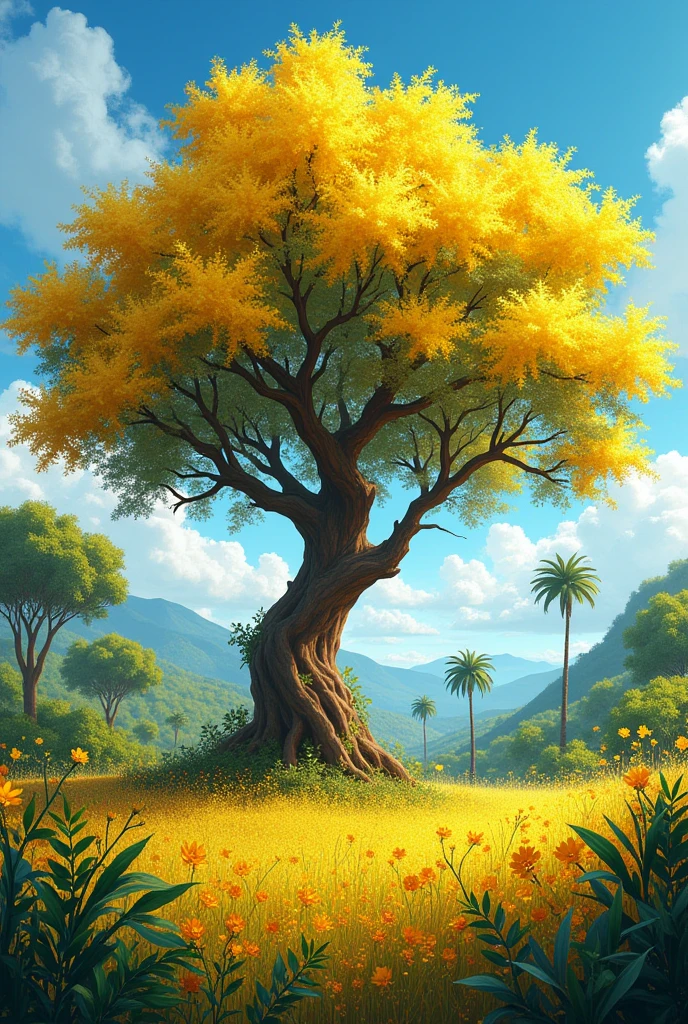 Cerrado spring panel with yellow Ypê 