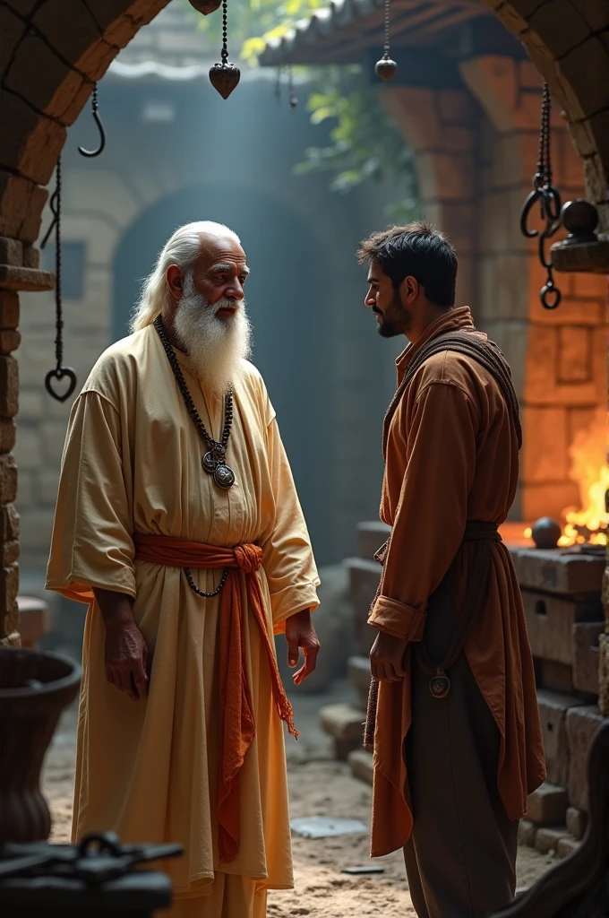 In English, the Mahatma and his mirror were preparing to leave, after that Mahatma comes to the blacksmith and says that I can give you three boons, tell me what do you want. Hearing this, the blacksmith becomes very happy and says that I will ask for such things which I need very much. He started thinking a lot and then says that I need to live till the age of 100 years.