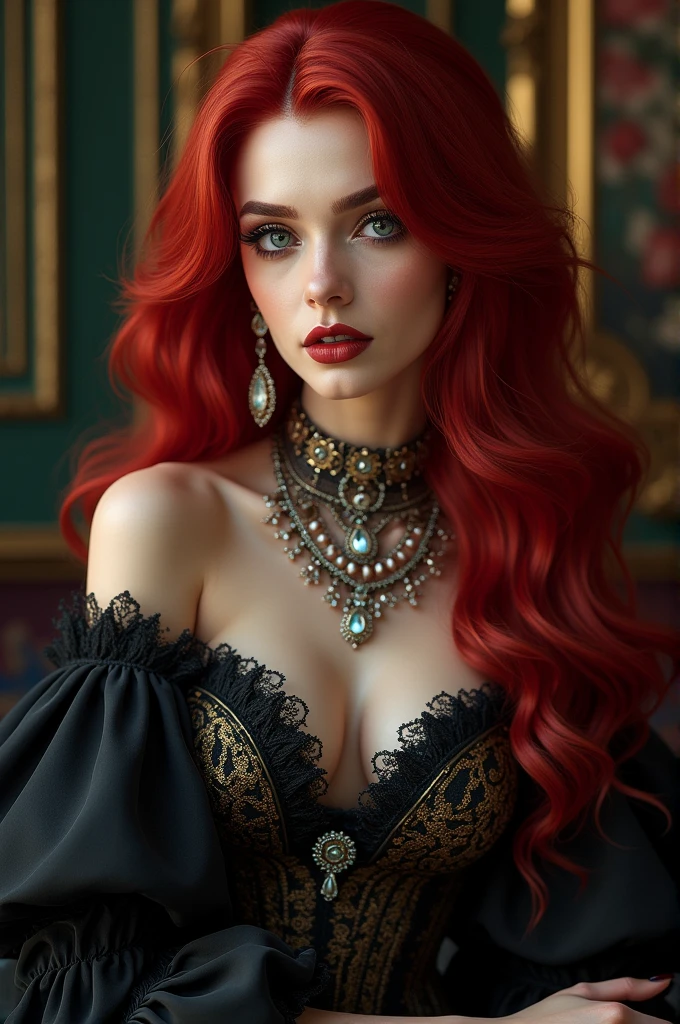 A very beautiful toreador vampire with extremely red hair and blue eyes, She has noble origins and is very fond of jewelry