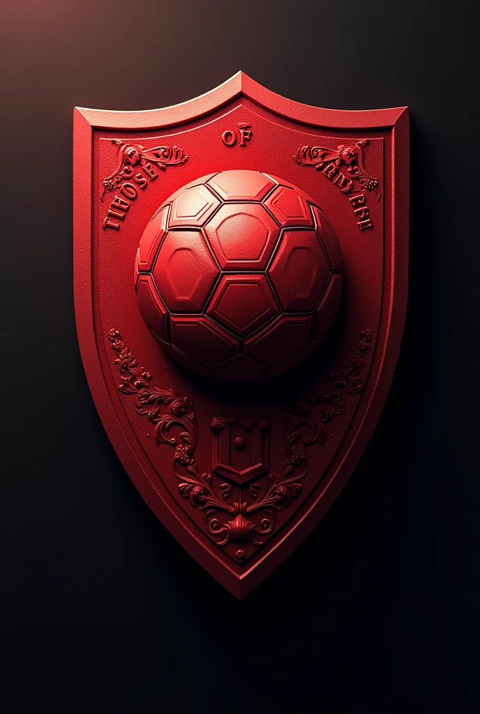 A football shield, with names "Those of Carmen", reddish color put in maleanteo