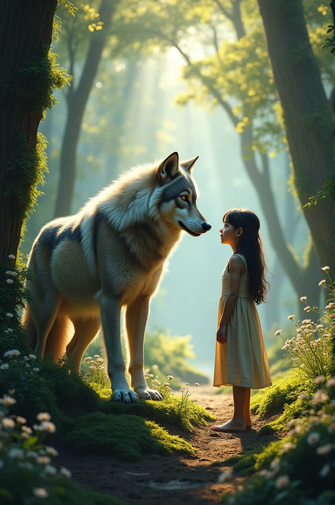 A wolf and a girl 