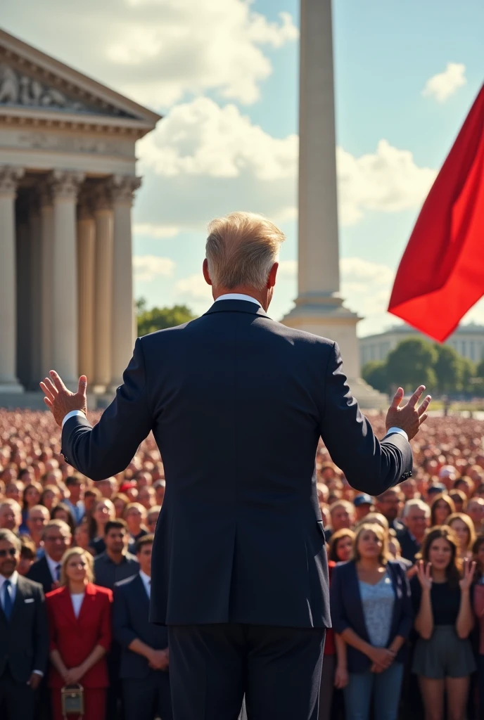 a politician speaking to a crowd