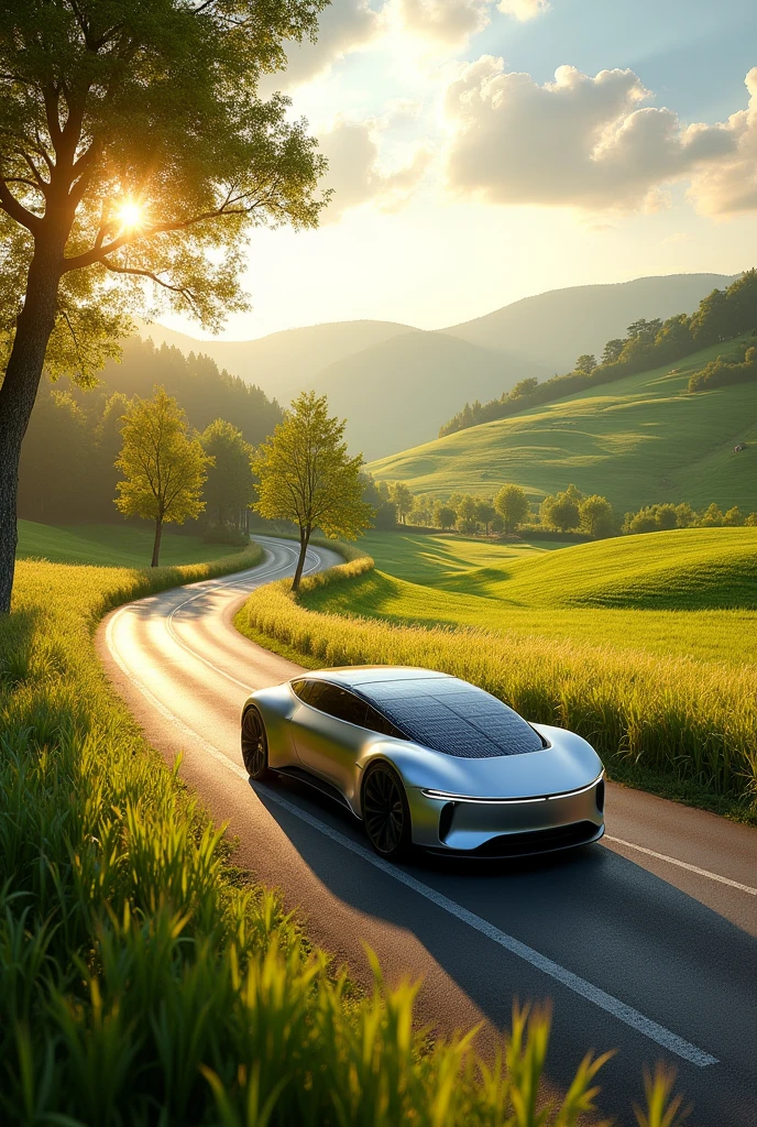 You can make a solar panel motocar in the countryside