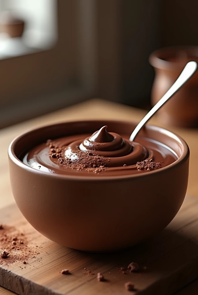 Create a big choclate pudding bowl