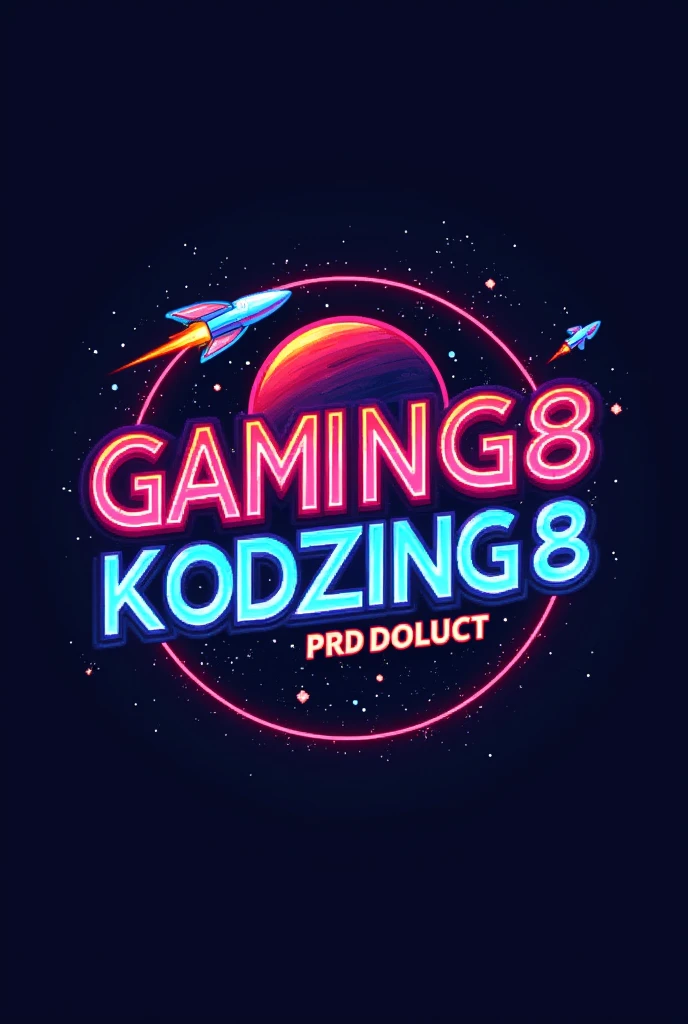 Create logo “Kodzing88” about gambling, games, 8 bit, spacecraft.